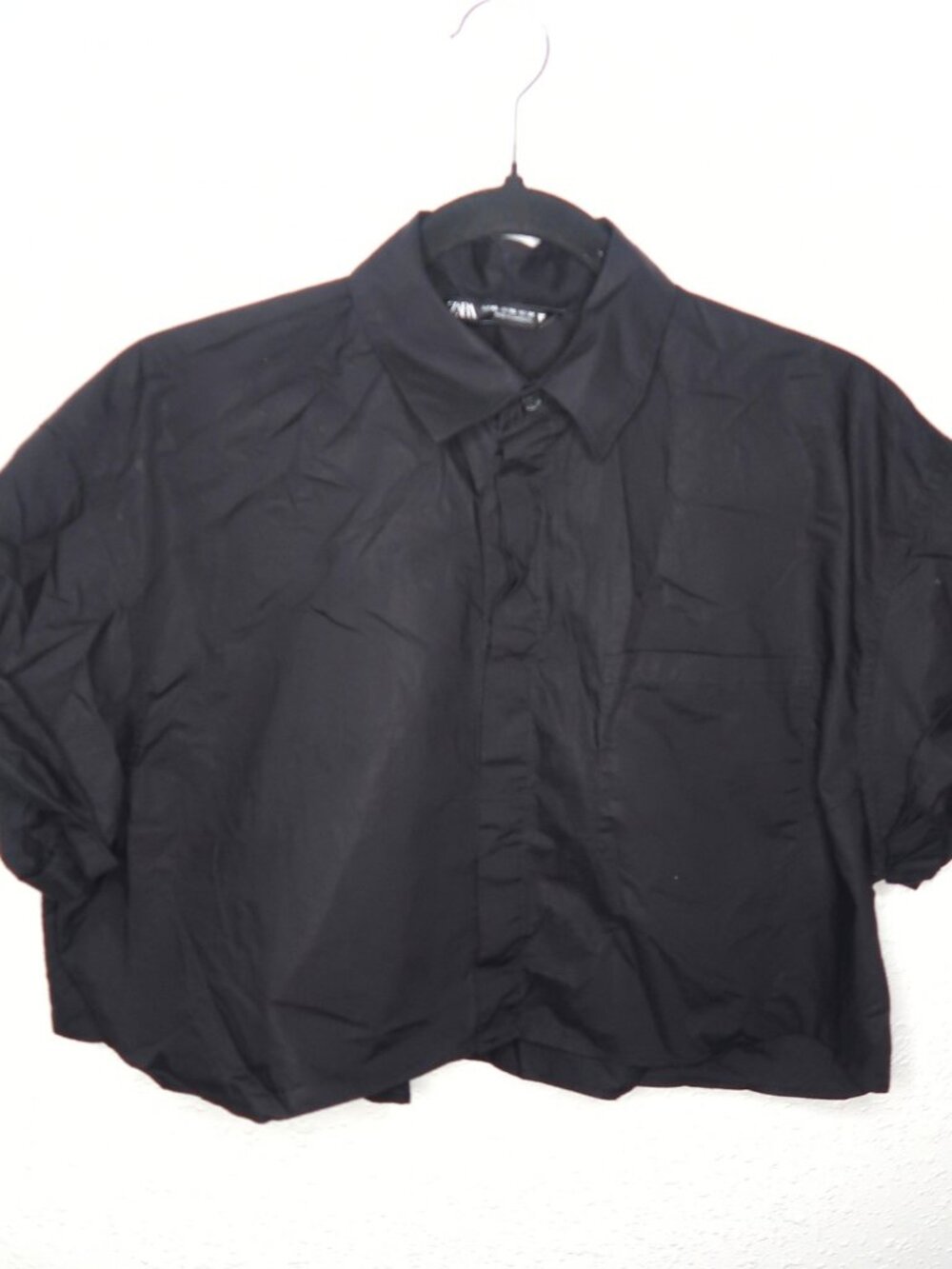 Zara Black Polo Crop Top